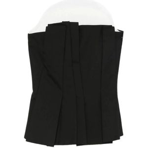 Róhe, Dames, Tops, Zwart, Maat: S Leer,