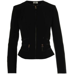 Elisabetta Franchi - Gi 17356E2110 - Damesjas - Zwart - Korset-geïnspireerde Snit