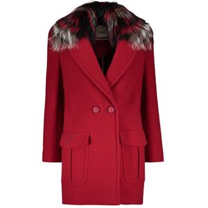 Fendi, Dames, Mantels, Rood, Maat: M Wol,