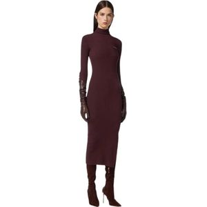 Elisabetta Franchi, Dames, Jurken, Rood, Maat: S Leer,