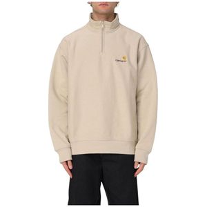 Carhartt Wip, Heren, Sweatshirts & Hoodies, Beige, Maat: M Katoen,
