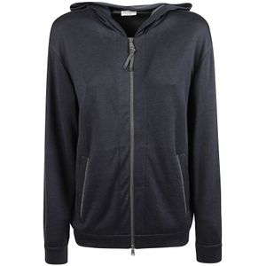 Brunello Cucinelli, Dames, Sweatshirts & Hoodies, Blauw, Maat: S Katoen,