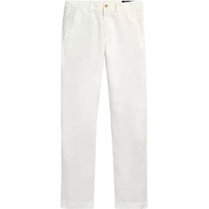 Ralph Lauren - Straight Fit Broek - Wit - Linnen - Katoen