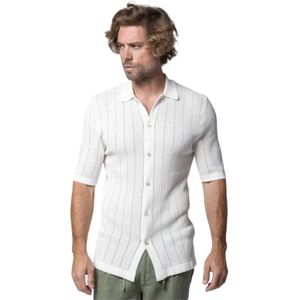 Eleventy, Heren, Overhemden, Wit, Maat: M Leer,