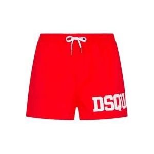 Dsquared2 Rode Boxer Zwemkleding - Midi Stijl , Red , Heren , Maat: M