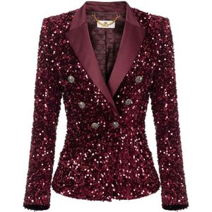 Elisabetta Franchi, Dames, Jassen, Rood, Maat: S Poliester,