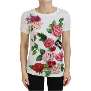 Dolce & Gabbana, Dames, Tops, Wit, Maat: 3XS Katoen,