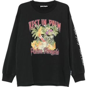 Palm Angels, Heren, Tops, Zwart, Maat: M