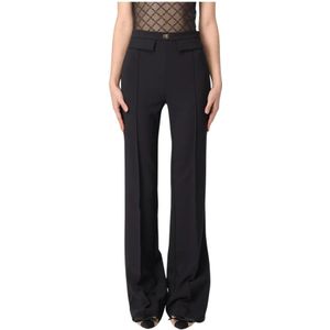 Elisabetta Franchi, Dames, Broeken, Zwart, Maat: L