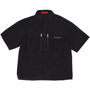 Acupuncture, Heren, Overhemden, Zwart, Maat: M Nylon,