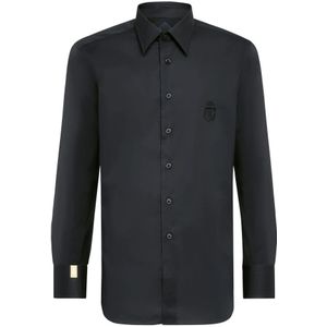 Billionaire, Heren, Overhemden, Zwart, Maat: S Katoen,