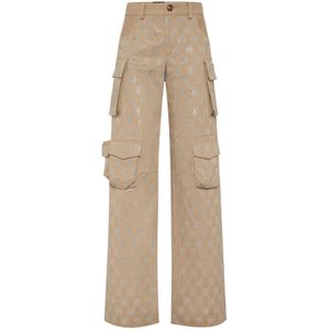 Philipp Plein, Dames, Broeken, Beige, Maat: XS Katoen,
