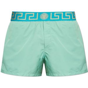 Versace, Heren, Badkleding, Blauw, Maat: 2XL Zijde,