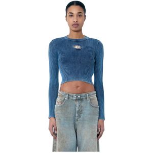 Diesel - Rib Top - Blauw - Dames - 100% Katoen