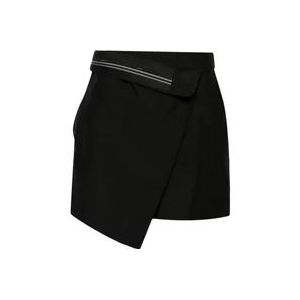 Fendi Shorts met opvouwbare taille , Black , Dames , Maat: S