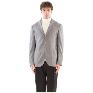 Santaniello, Heren, Jassen, Grijs, Maat: L Wol,