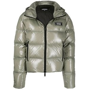 Dsquared2 Roze Donsjas Face Hood Puffer , Pink , Dames , Maat: M