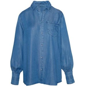 Hést, Dames, Blouses & Shirts, Blauw, Maat: XS Denim,