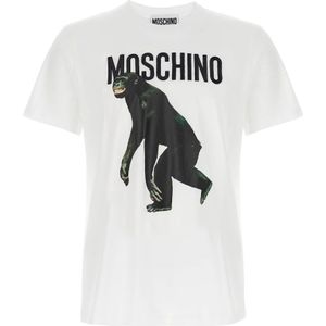Moschino, Heren, Tops, Wit, Maat: L Katoen,