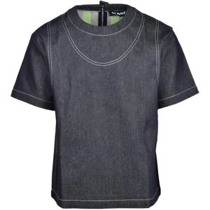 Sunnei, Heren, Tops, Blauw, Maat: L Katoen,