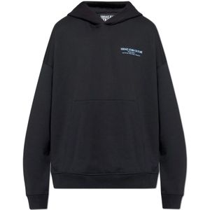 Versace Jeans Couture - Hoodie - Zwart - Heren - Katoen - Oversize Pasvorm