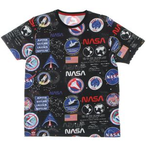 Alpha Industries - T-shirt - Zwart - All Over Print - Heren - Katoen