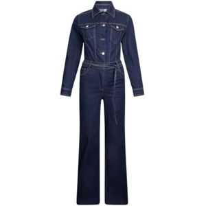 Liu Jo - Denim Jumpsuit - Blauw - 3/4 Mouwen - Overhemdstijl