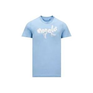 Klassiek Heren T-shirt van Moncler , Blue , Heren , Maat: M