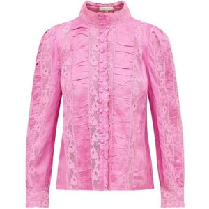 Loveshackfancy, Dames, Blouses & Shirts, Roze, Maat: M Viscose,