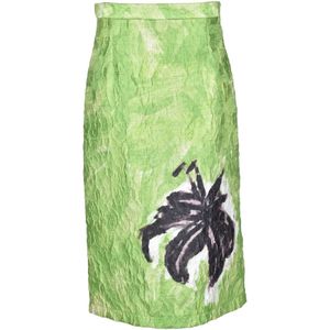 Stella Jean, Dames, Rokken, Groen, Maat: S Viscose,