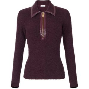 Elisabetta Franchi, Dames, Truien, Rood, Maat: S Vinyl,