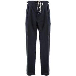 Maison Margiela, Heren, Broeken, Blauw, Maat: L Wol,