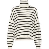 Gestuz - Alphagz Rollneck Striped Noos - Gebreide Coltrui - Wit - Dames