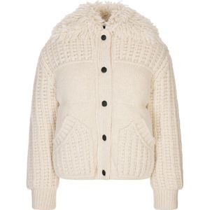 Moncler, Dames, Truien, Wit, Maat: XS Leer,