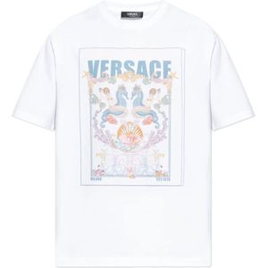 Versace, Heren, Tops, Wit, Maat: L Katoen,