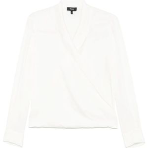 Theory, Dames, Blouses & Shirts, Wit, Maat: XS Zijde,