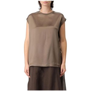 Brunello Cucinelli, Dames, Blouses & Shirts, Bruin, Maat: XS