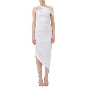 Versace Jeans Couture, Dames, Jurken, Wit, Maat: XS Linnen,