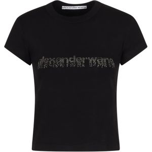 Alexander Wang, Dames, Tops, Zwart, Maat: S Katoen,