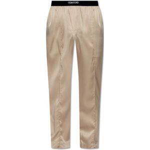 Tom Ford, Heren, Nachtkleding & Lounge, Beige, Maat: XS Zijde,