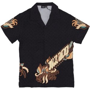 Dolly Noire, Heren, Overhemden, Zwart, Maat: S Viscose,