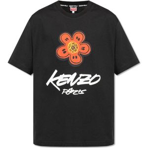 Kenzo - T-shirt - Zwart - Katoen - Heren - Met Bedrukt Logo
