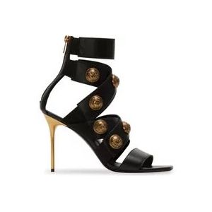 Balmain Alma leren sandalen , Black , Dames , Maat: 40 EU