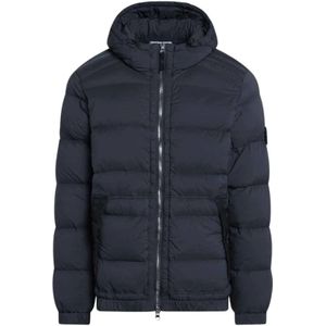 Stone Island, Heren, Jassen, Blauw, Maat: L Polyamide,