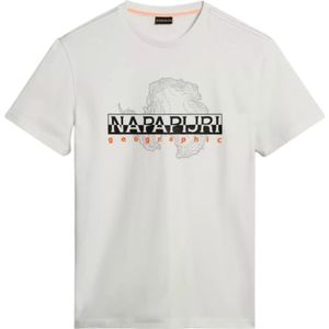 Napapijri, Heren, Tops, Wit, Maat: L Katoen,