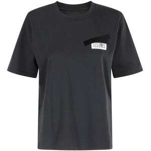 MM6 Maison Margiela, Dames, Tops, Zwart, Maat: M Katoen,