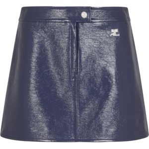 Courrèges, Dames, Rokken, Blauw, Maat: XS Vinyl,