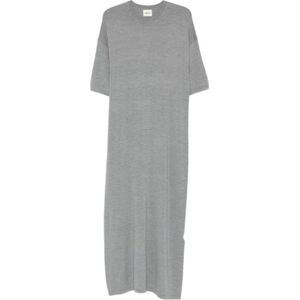 Khaite, Dames, Jurken, Grijs, Maat: S Wol,