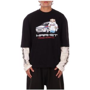 Market, Heren, Tops, Zwart, Maat: S