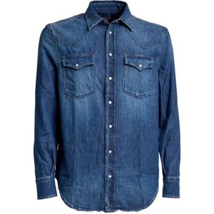 Dondup, Heren, Overhemden, Blauw, Maat: 2XL Katoen,